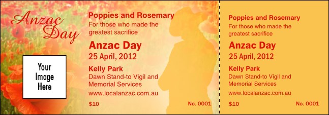 Anzac Day Event Ticket Product Front