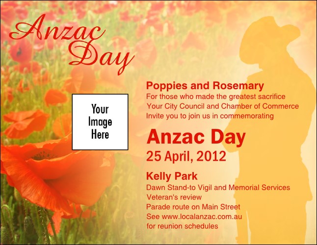 Anzac Day Invitation Product Front