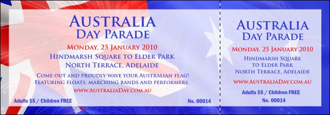 Australia Day Event Ticket Product Front