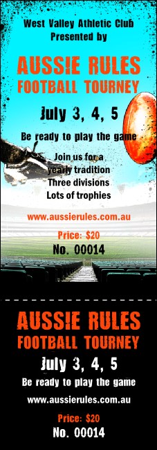 Australian Rules Football Event Ticket Product Front