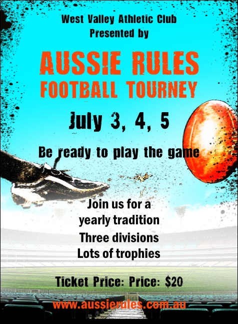 Australian Rules Football Invitation Product Front