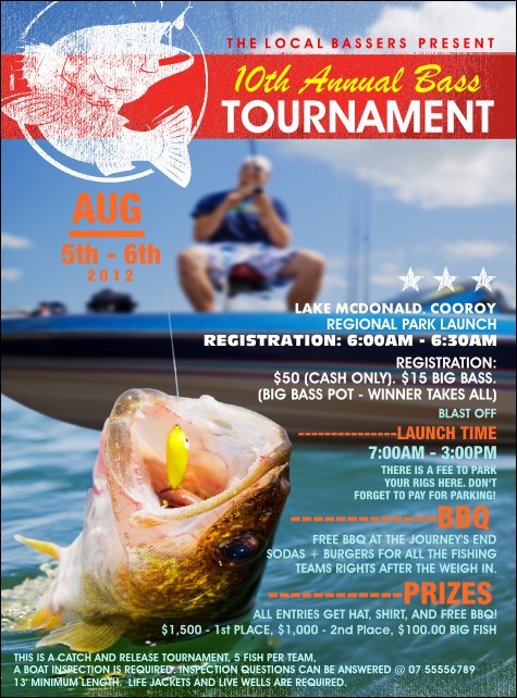 Bass Fishing Tournament Flyer Product Front