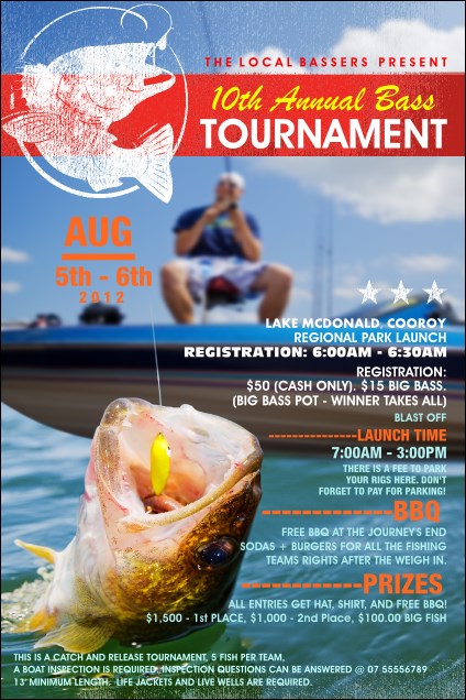 Bass Fishing Tournament Poster Product Front