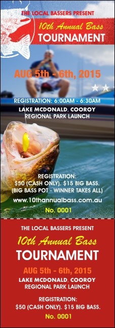 Bass Fishing Tournament Event Ticket Product Front
