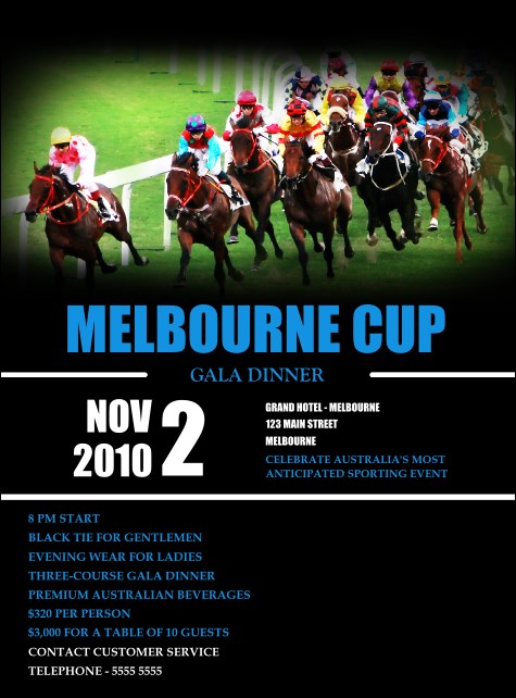 Melbourne Cup Flyer Product Front