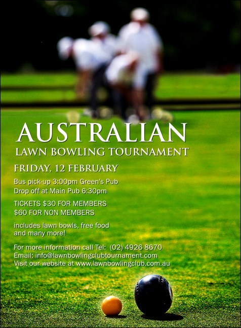 Lawn Bowling Invitation Product Front