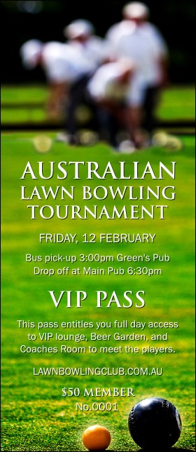 Lawn Bowling VIP Pass Product Front