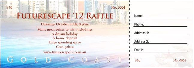 Gold Coast Raffle Ticket Product Front