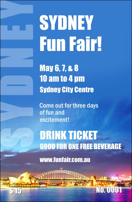 Sydney Drink Ticket Product Front