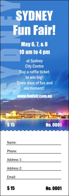 Sydney Raffle Ticket Product Front