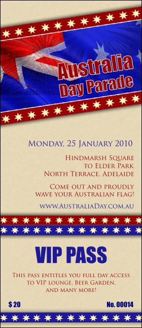 Australia Day VIP Pass Product Front