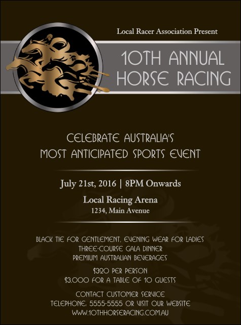 Horse Racing Flyer Product Front