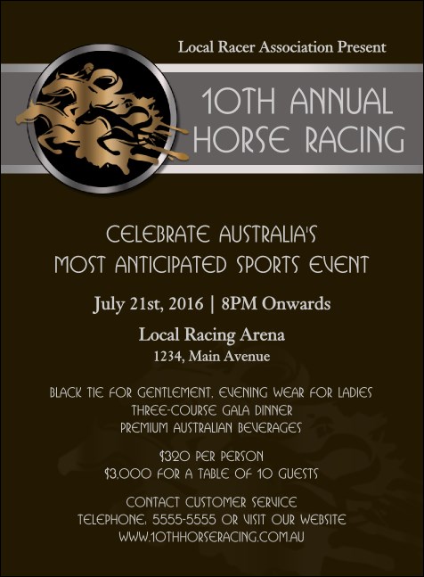 Horse Racing Invitation Product Front