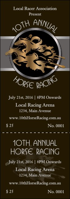 Horse Racing Event Ticket Product Front