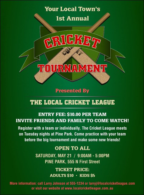 Cricket Tournament Flyer