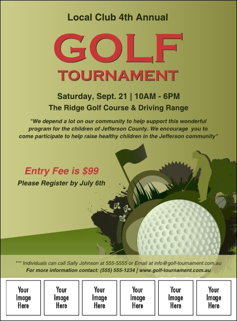 Golf Tournament Image Flyer Product Front