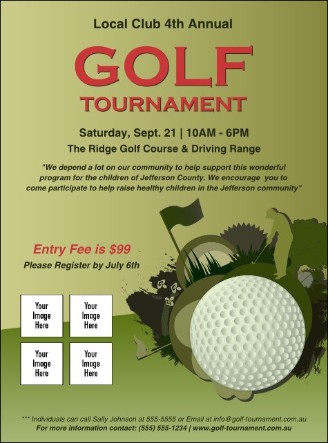 Golf Tournament Flyer Product Front