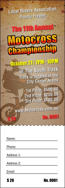 Motocross Raffle Ticket