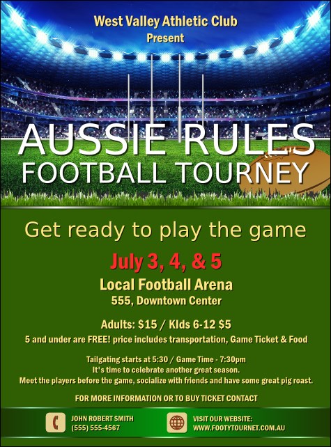 Aussie Rules Football 2 Flyer Product Front