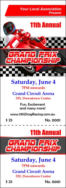 Grand Prix Event Ticket Product Front