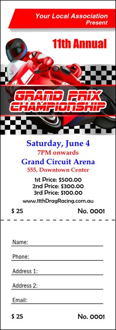 Grand Prix Raffle Ticket Product Front