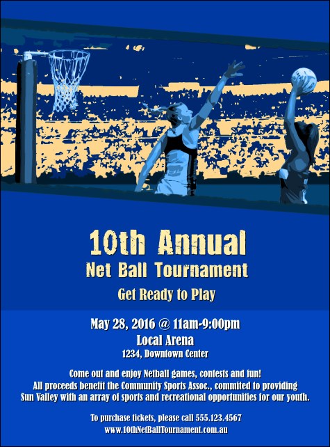Net Ball Blue Flyer Product Front