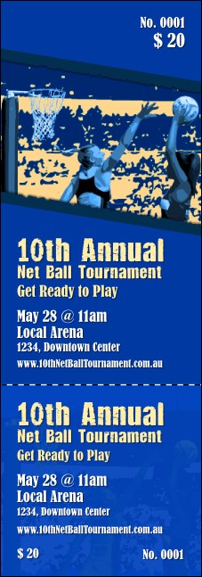 Net Ball Blue Event Ticket Product Front