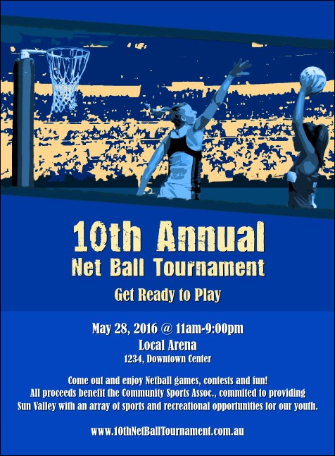 Net Ball Blue Invitation Product Front