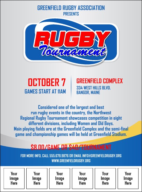 Rugby Tournament 2 Image Flyer Product Front