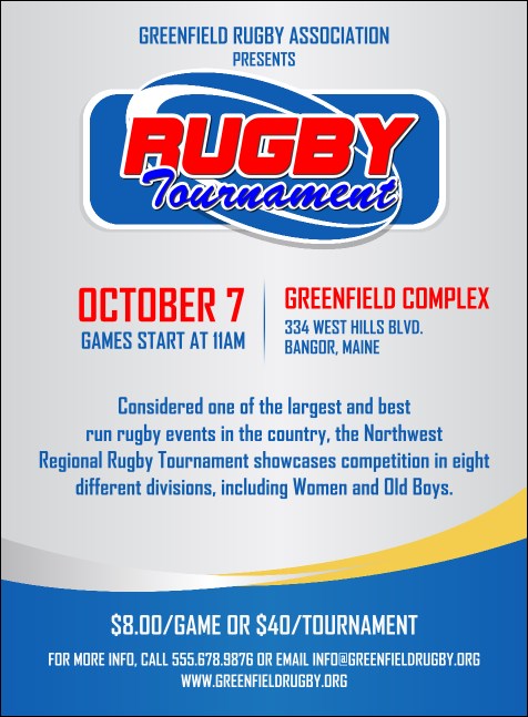 Rugby Tournament 2  Invitation Product Front