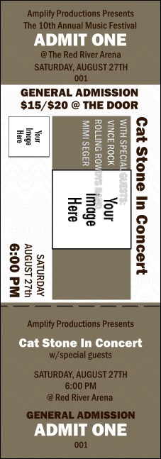 All Purpose Big Brown Logo Event Ticket 0007 Product Front