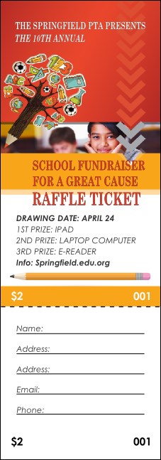 School Fundraiser Raffle Ticket 0007