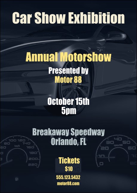 Car Show Speed Dial Postcard Product Front