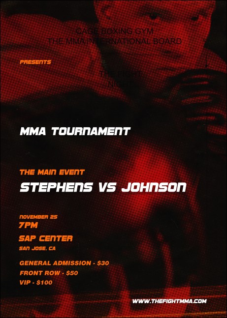 MMA The Fight Night Club Flyer