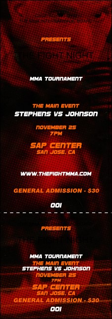 MMA The Fight Night Event Ticket Product Front