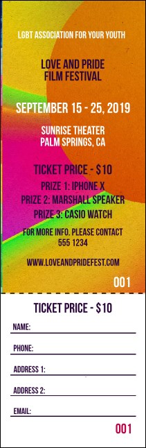 LGBT Film Festival Raffle Ticket