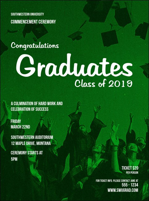 Graduation - Green Flyer Product Front