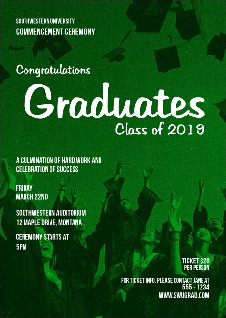 Graduation - Green Postcard