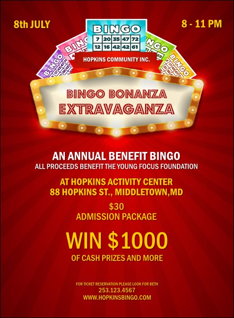 Bingo Bonanza Extravaganza Invitation Product Front