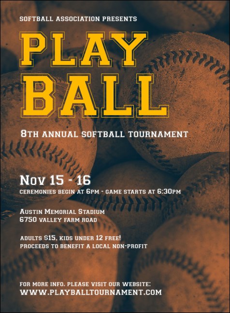 Softball Brown Invitation