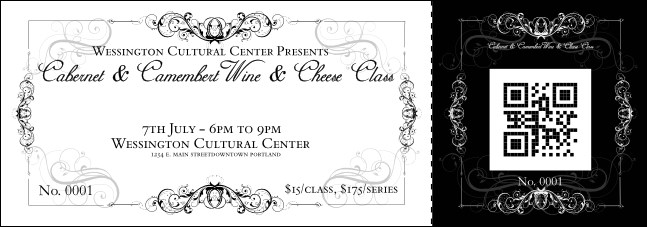 Black Tie Gala QR Event Ticket Product Front
