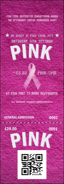 Breast Cancer QR Event Ticket Product Front